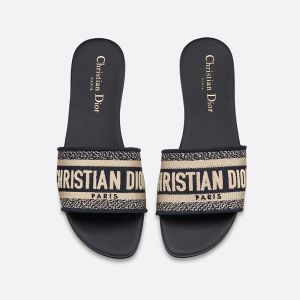 Christian Dior Dway Slides Women Canvas Blue