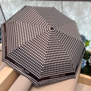 Dior Mini Unbrella Micro Houndstooth Motif Polyester Black