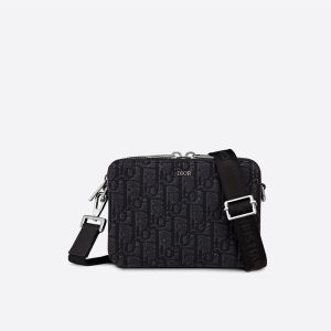 Dior Messenger Pouch Oblique Motif Canvas Black