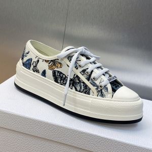 Walk'n'Dior Platform Sneakers Unisex Toile de Jouy Mexico Motif Canvas White/Blue