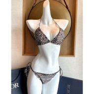 Christian Dior Bikini Women Mizza Motif Lycra Beige