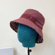 Christian Dior Bucket Hat Oblique Motif Denim Burgundy