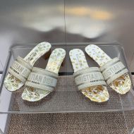 Christian Dior Dway Slides Women Gradient Butterflies Motif Canvas White