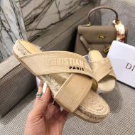 Christian Dior Granville Slides Women Cotton Apricot