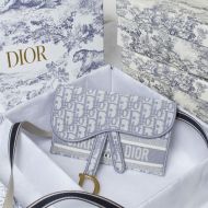 Christian Dior Saddle Slim Pouch Oblique Motif Canvas White