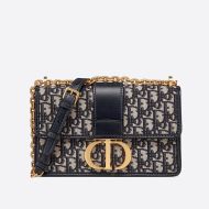 Dior 30 Montaigne Chain Bag Oblique Motif Canvas Blue