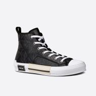 Dior B23 High-Top Sneakers Unisex CD Diamond Motif Canvas Black