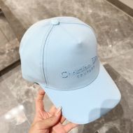 Dior Baseball Cap Christian Dior Couture Motif Cotton Sky Blue