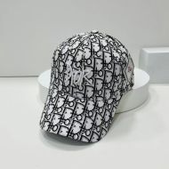 Dior Baseball Cap Shawn Logo Oblique Motif Canvas White