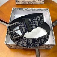 Dior Belt Oblique Motif Canvas Blue/Black