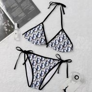 Dior Bikini Women Oblique Motif Lycra Black/White