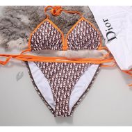 Dior Bikini Women Oblique Motif Lycra Brown