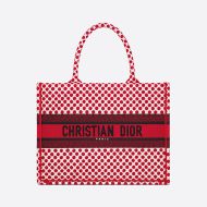 Dior Book Tote Dots Motif Canvas Red