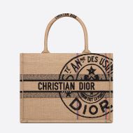 Dior Book Tote Jute Motif Canvas Beige