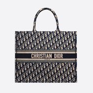 Dior Book Tote Oblique Motif Canvas Blue