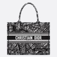 Dior Book Tote Plan de Paris Motif Canvas Black