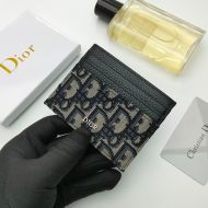 Dior Card Holder Oblique Motif Canvas Blue