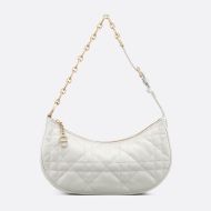 Dior CD Lounge Bag Cannage Lambskin White