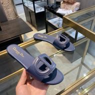 Dior D-Club Slides Women Calfskin Blue