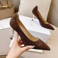 Dior D-Fame Pumps Women Suede Brown