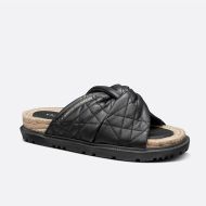 Dior Dtwist Slides Women Cannage Lambskin Black