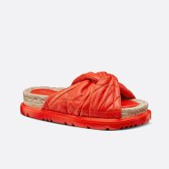 Dior Dtwist Slides Women Cannage Lambskin Red