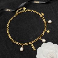 J'Adior Choker Metal, White Resin Pearls Gold