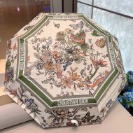 Dior Mini Unbrella Toile de Jouy Mexico Motif Polyester White/Green