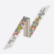 Dior Mitzah Twill D-Floral Motif Silk White