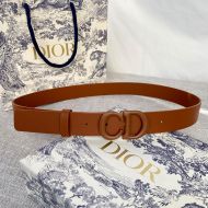 Dior Saddle Belt Matte Calfskin Brown