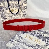 Dior Saddle Belt Matte Calfskin Red