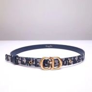 Dior Saddle Belt Oblique Calfskin Blue