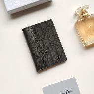 Dior Saddle Bi-Fold Card Holder Oblique Motif Canvas Black