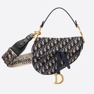 Dior Saddle Bag Oblique Motif Canvas Blue