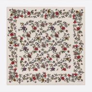 Dior Shawl Jardin Botanique Motif Silk, Wool and Cashmere White