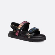 DiorAct Sandals Women Petites Fleurs Technical Fabric Black