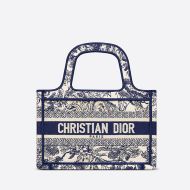 Mini Dior Book Tote Toile De Jouy Motif Canvas Blue