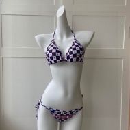 Christian Dior Bikini Women Dioramour D-Chess Heart Motif Lycra Black/White