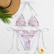 Christian Dior Bikini Women Toile De Jouy Motif Lycra Pink