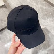 Dior Baseball Cap Christian Dior Couture Motif Cotton Black