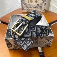 Dior Belt Oblique Motif Canvas Blue/Gold