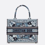 Dior Book Tote Butterfly Bandana Motif Canvas Blue