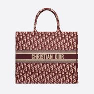 Dior Book Tote Oblique Motif Canvas Burgundy