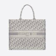 Dior Book Tote Oblique Motif Canvas Grey