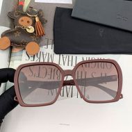 Dior D7732 Square Sunglasses In Burgundy