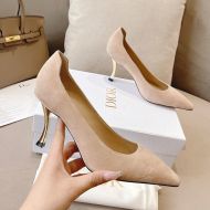 Dior D-Fame Pumps Women Suede Apricot