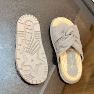 Dior Dtwist Slides Women Cannage Lambskin Grey