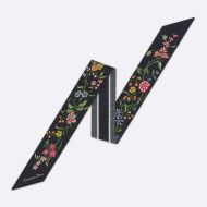 Dior Mitzah Twill Petites Fleurs Motif Silk Black