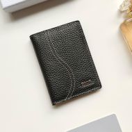 Dior Saddle Bi-Fold Card Holder Grained Calfskin Black