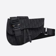 Dior Saddle Crossbody Oblique Motif Canvas Black